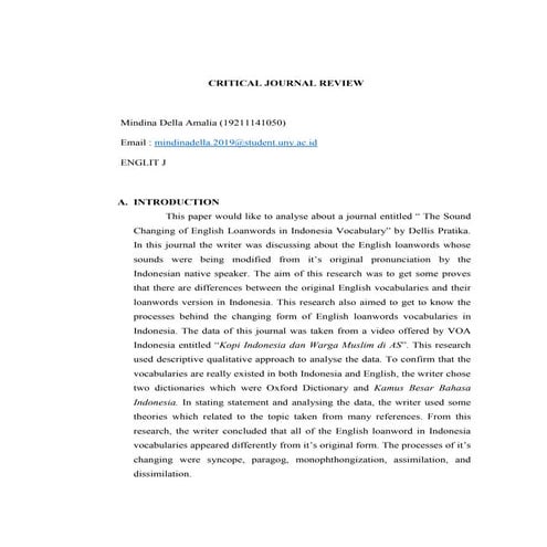 CRITICAL JOURNAL REVIEW