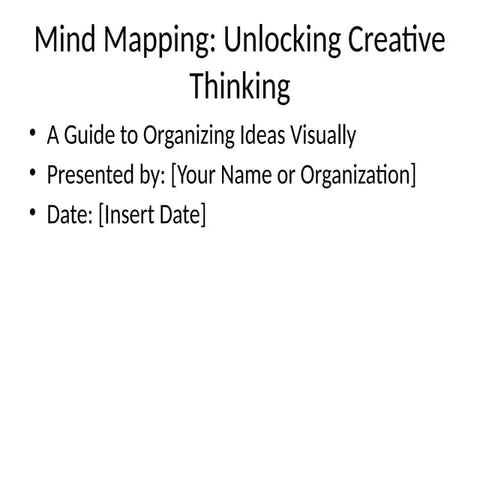 Mind Mapping: Unlocking Creative Thinking