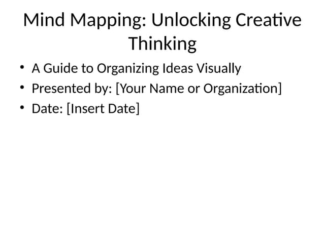 Mind Mapping: Unlocking Creative Thinking