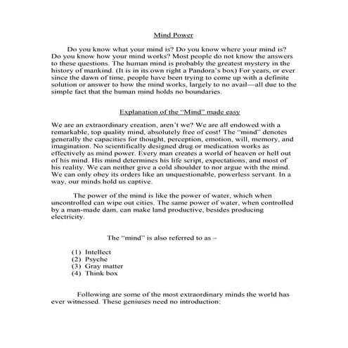 Mind power
