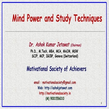 Mind power study techniques