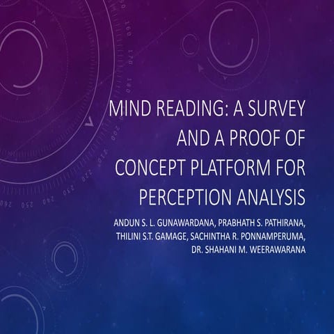 Mind reading, A proof of concept