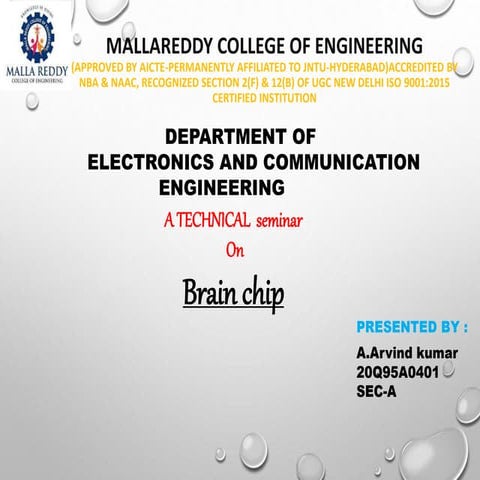 Brain Computer Interface (BCI) - seminar PPT | PPTX