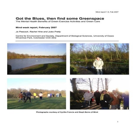 Got the Blues, then find some Greenspace: The Mental Health Benefits of ...