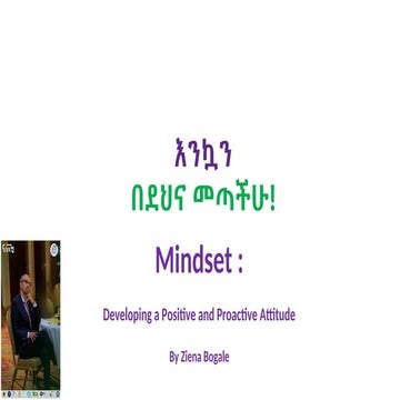 Mindset Training for finance persons: Developing self