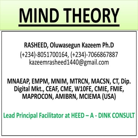 MIND THEORY for everyday manifestation and growth