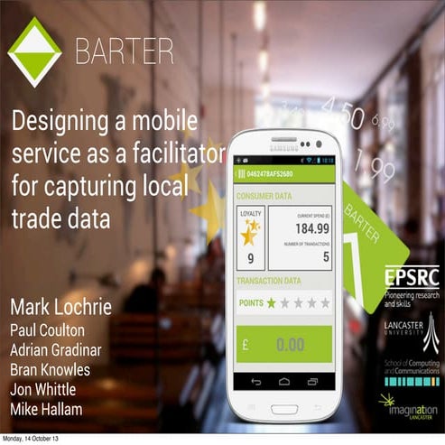 Designing a mobile service as a facilitator for capturing local trade data