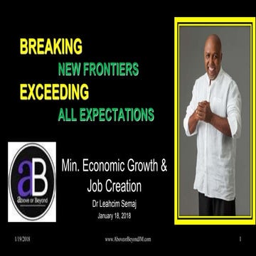 Min econ grtwth job creation  jan2018