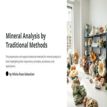 MINERAL ANALYSIS done in food and food analysis | PPTX