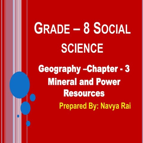8th std Social Science Chapter- 3. Mineral and power resources