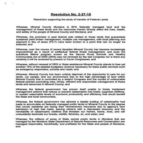 Wayne County Utah Resolution of Support | PDF