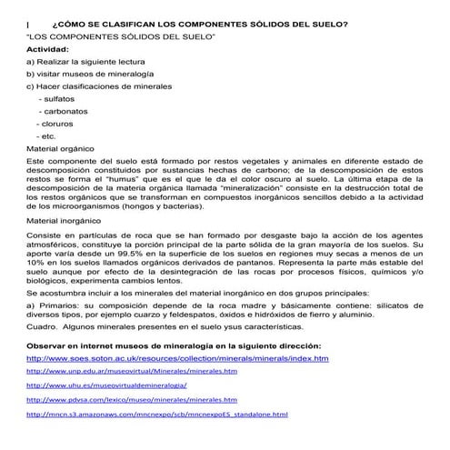 Minerales visita a museos virtuales