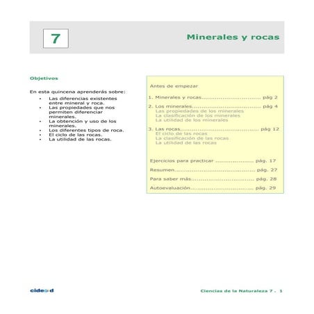 Introducción a las rocas y los minerales | PDF