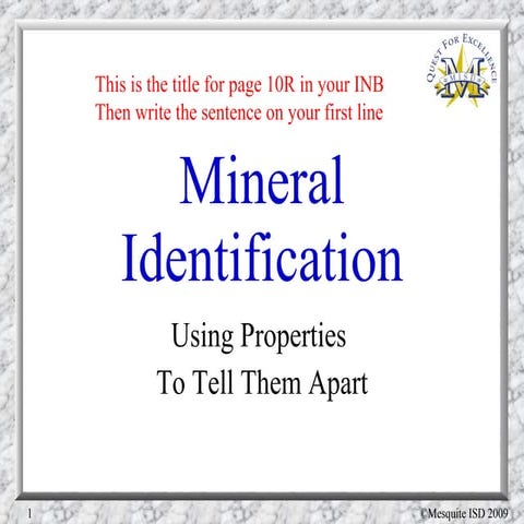 Mineral identification