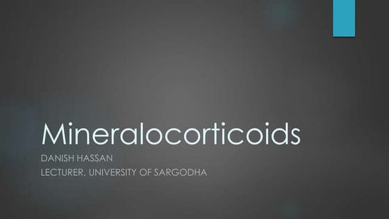 Mineralocorticoids | PPT