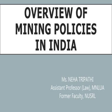 Mineral policies and india