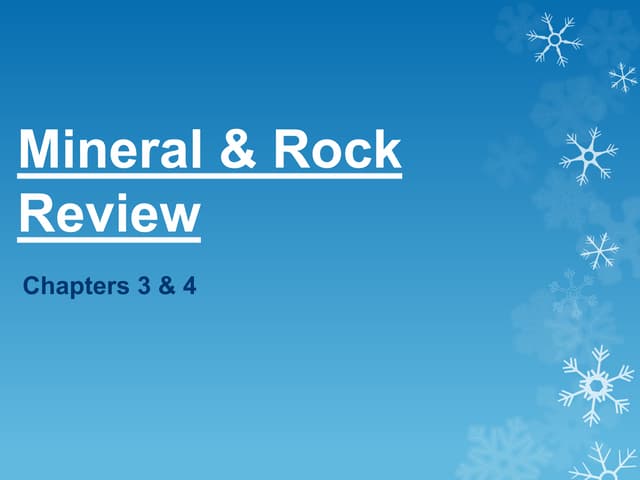 SOL Mineral and Rock Review