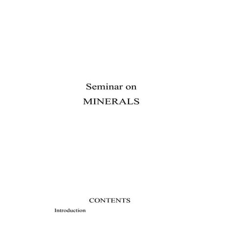 Minerals