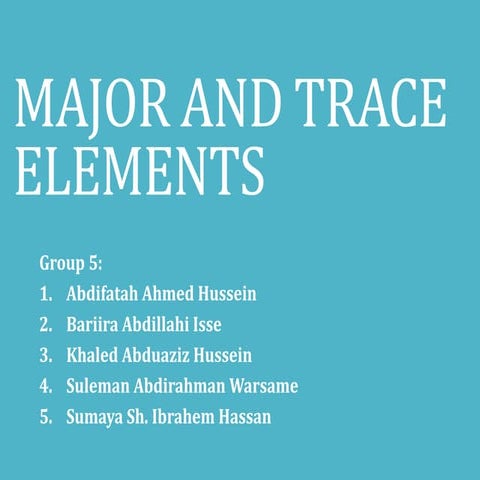 Minerals: Macro and Micro