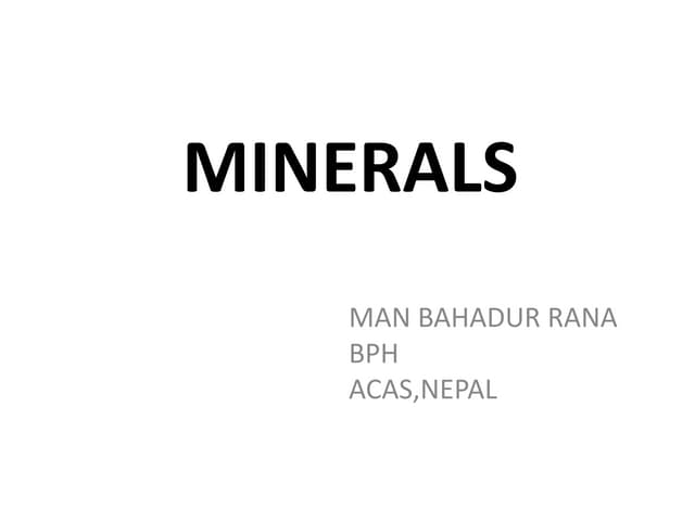Minerals FOR BPH
