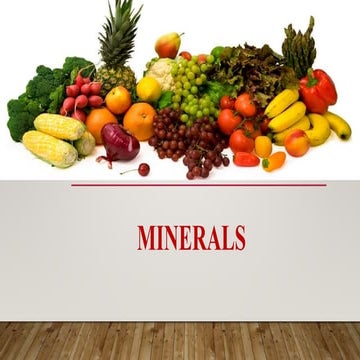 MINERALS For Second Semester Bsc Nursing Students