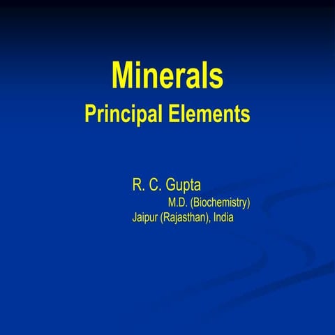 Minerals principal elements | PPTX