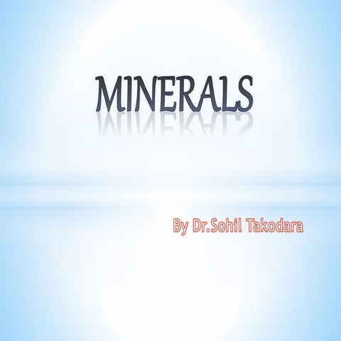 Minerals and their metabolism