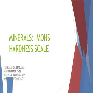 Minerals: Mohs hardness scale