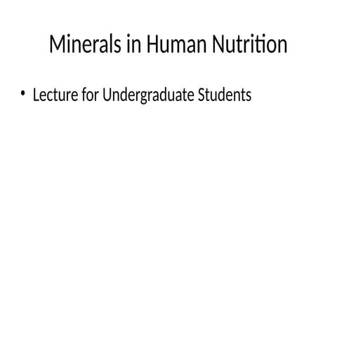 Minerals Lecture Undergraduates Simple Pptx