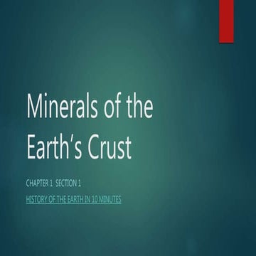 Minerals of the earths crust