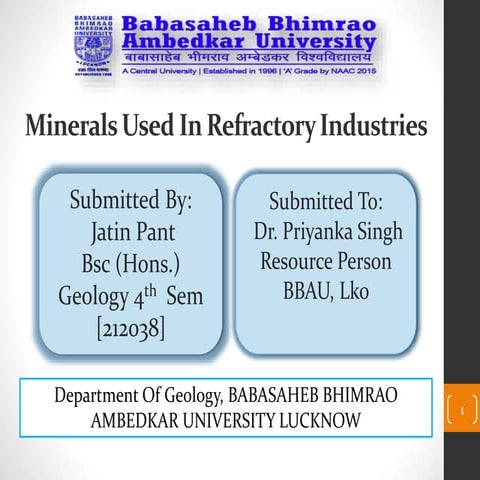 Minerals Used In Refractory Industries by Jatin Pant.pptx