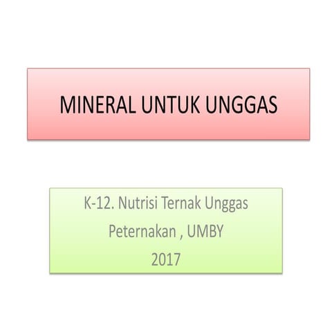 Mineral untuk unggas