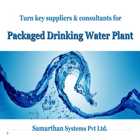 Mineral water plants consultancy 
