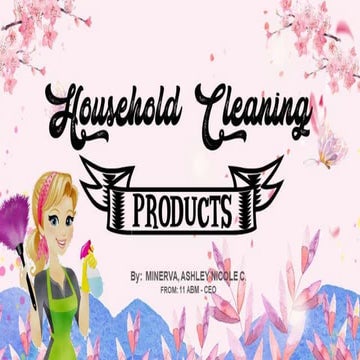Household Cleaning Products - Physical Science - 2nd Sem - Grade 11