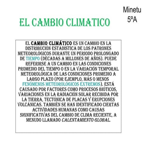 Cambio climático - Minetu