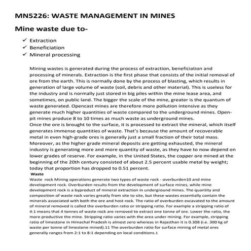 MINE WASTE MANAGEMENT COMPLETE NOTES . IITBHU.docx