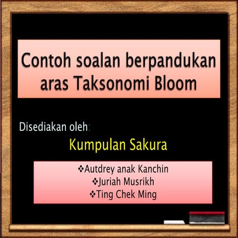 contoh soalan aras taksonomi bloom