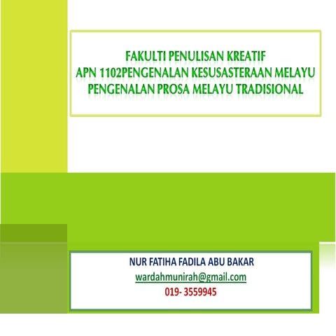 Pengenalan Prosa Tradisional