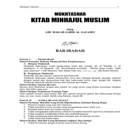 Minhaj ul muslim (Indonesian Language) || Australian Islamic Library