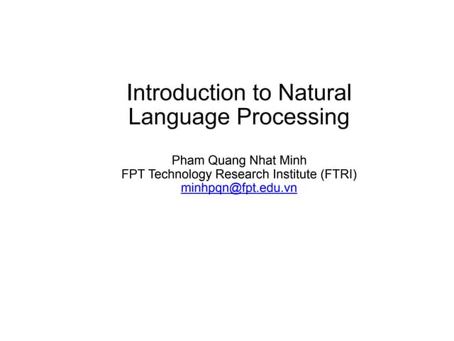 Introduction to natural language pr...