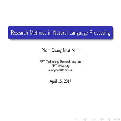 Research Methods in Natural Language Processing
