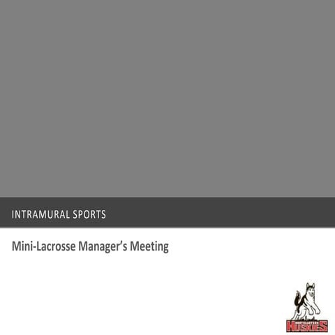 Mini-Lacrosse Manager's Meeting