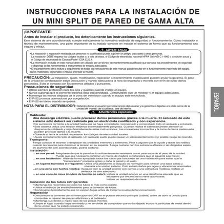 Mini split-install-spanish | PDF