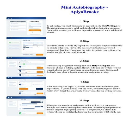 Mini Autobiography - ApiyoBrooke. Online assignment writing service.