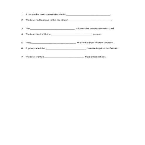 Minibook answer sheet