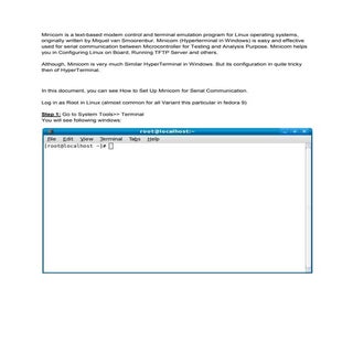 Minicom linux hyperterminal 