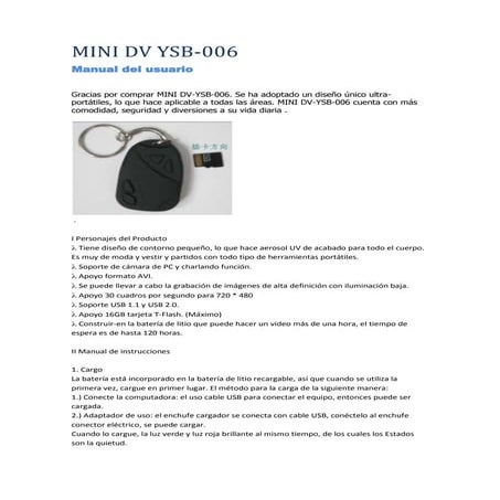 Camára grabador DVR con detección de movimiento manual | PDF