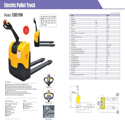 Mini electric pallet truck cbd15 w | PDF