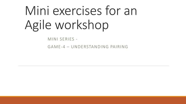 Mini exercises series game 4 - paired up in altitude
