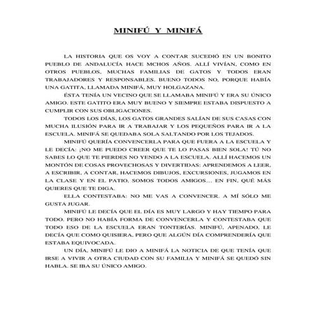 Minifú  y  minifá  cuento 